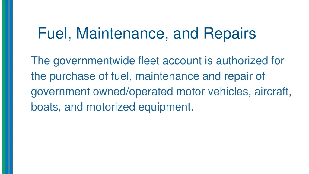 fuel maintenance and repairs