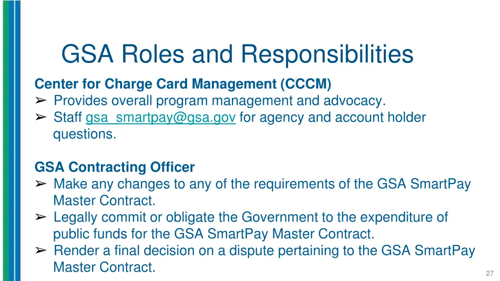 gsa roles and responsibilities