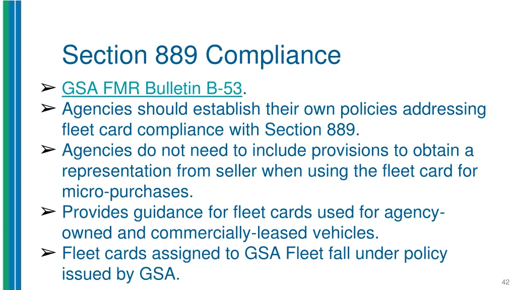 section 889 compliance gsa fmr bulletin