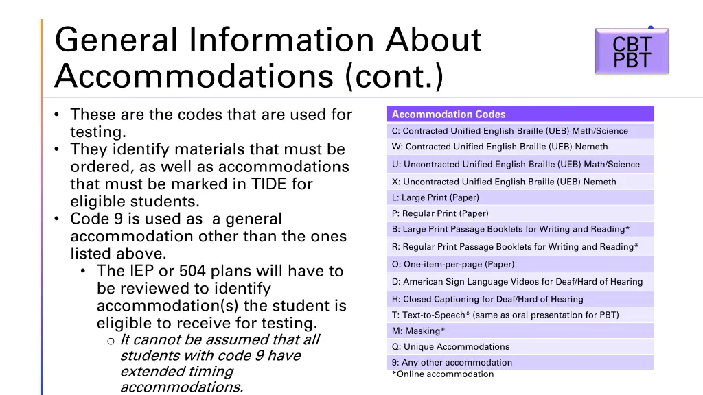 general information about accommodations cont 1