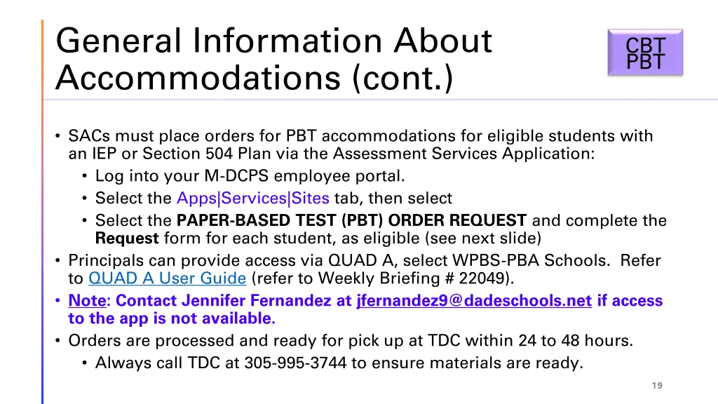 general information about accommodations cont 3