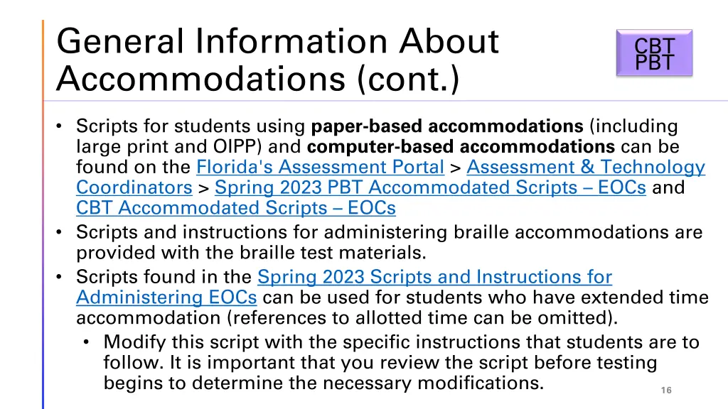 general information about accommodations cont