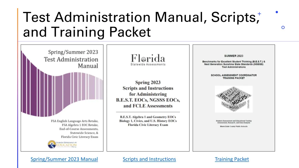 test administration manual scripts and training