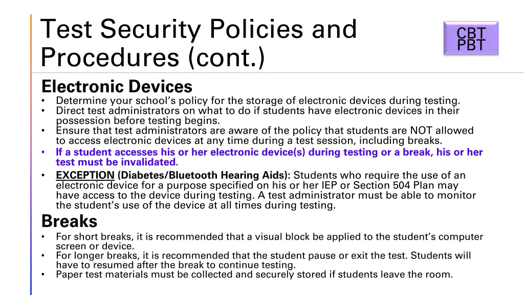 test security policies and procedures cont 5
