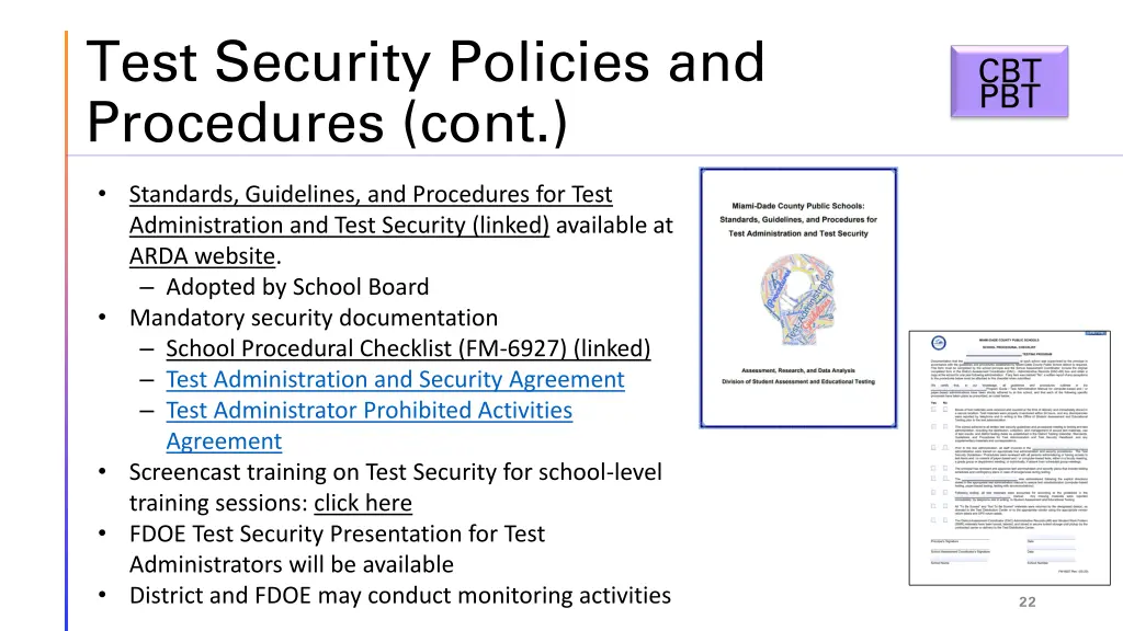test security policies and procedures cont