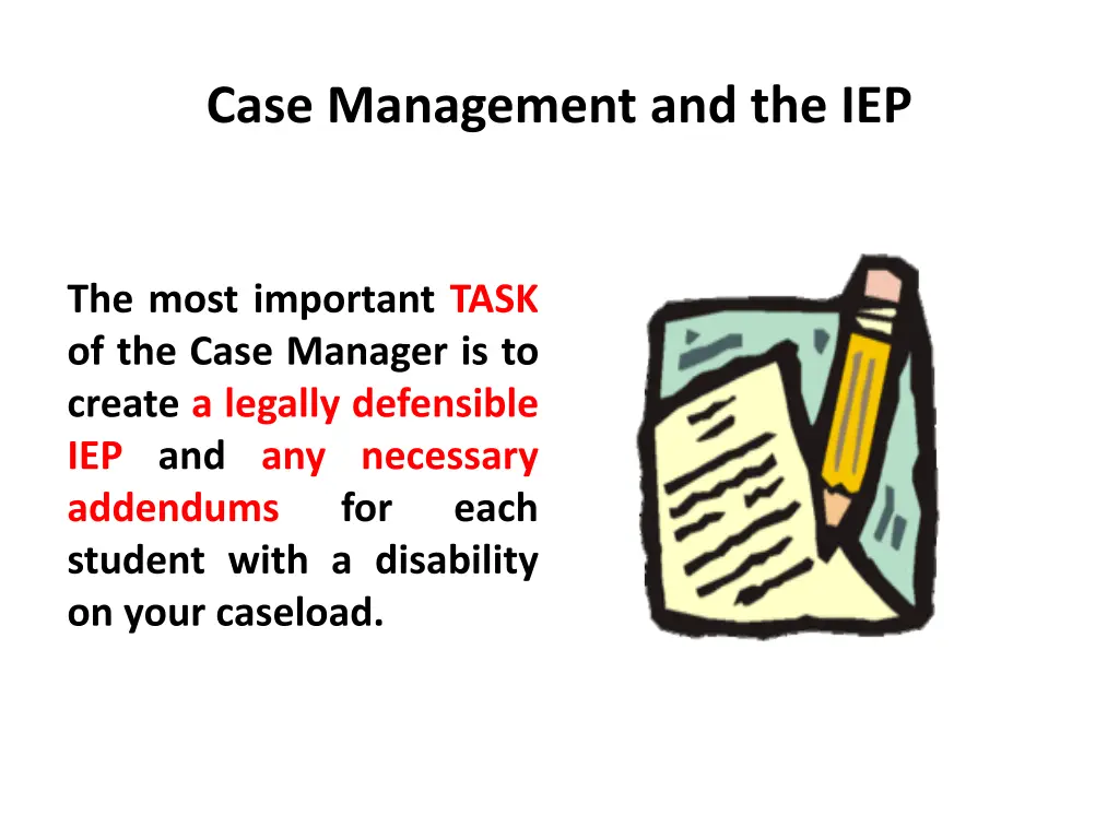 case management and the iep