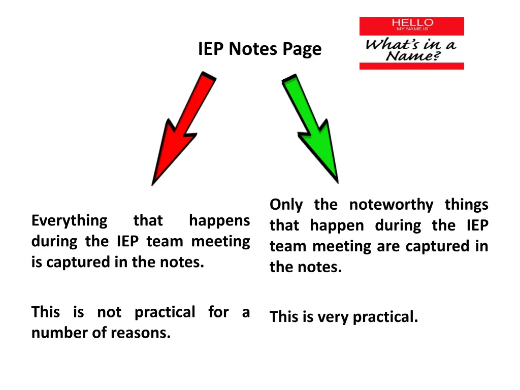 iep notes page