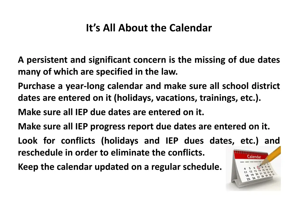 it s all about the calendar