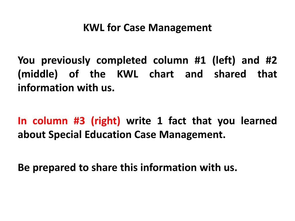 kwl for case management 1