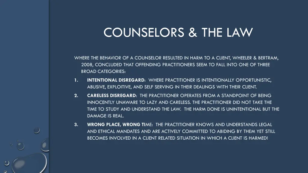 counselors the law