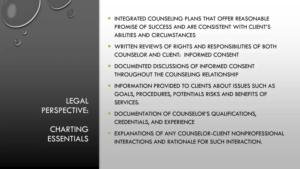 integrated counseling plans that offer reasonable