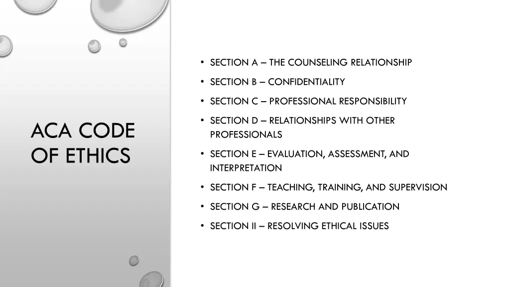 section a the counseling relationship