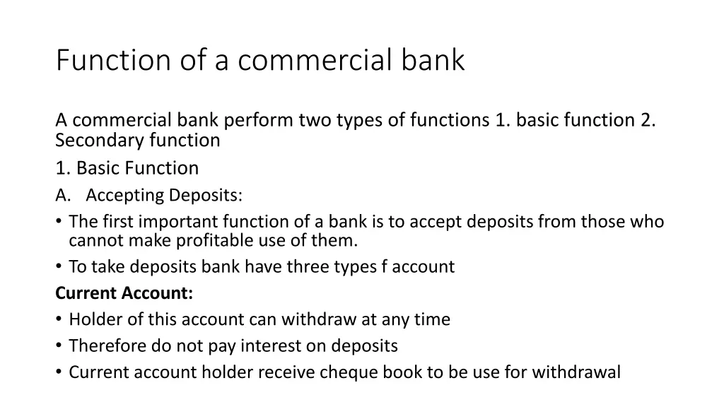 function of a commercial bank