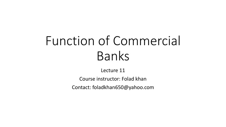 function of commercial banks