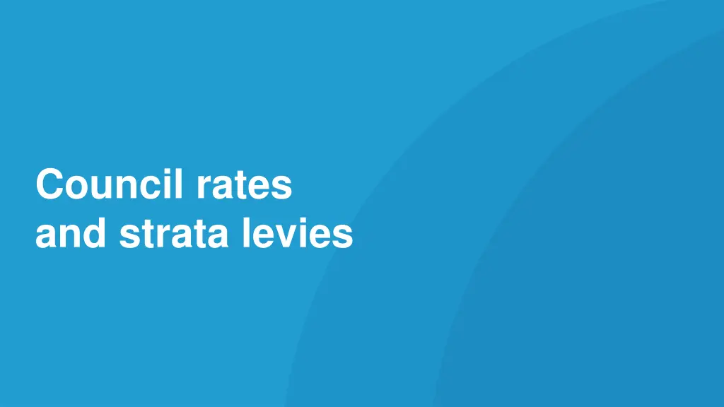 council rates and strata levies