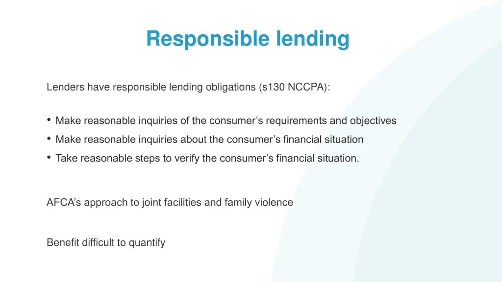 responsible lending