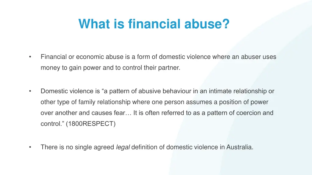 what is financial abuse 1