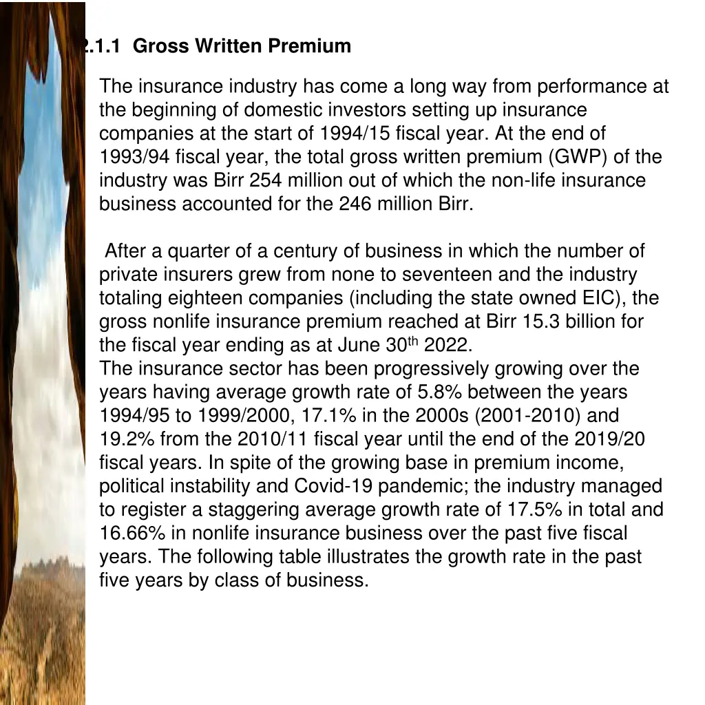 3 2 1 1 gross written premium