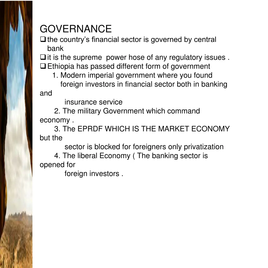 governance the country s financial sector