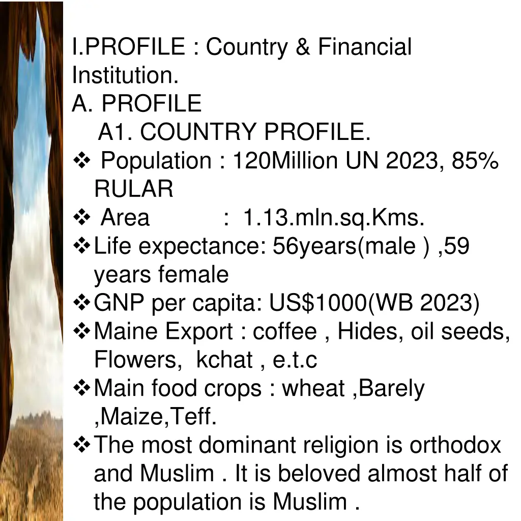 i profile country financial institution a profile