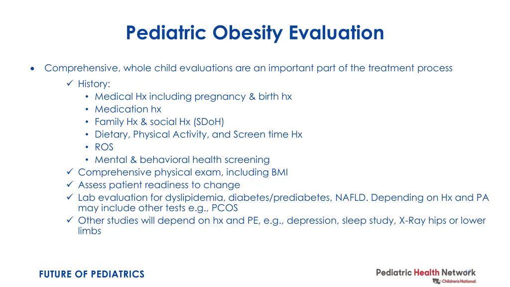 pediatric obesity evaluation