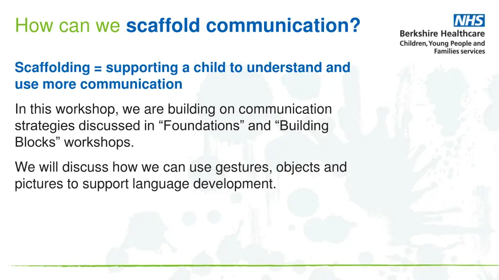 how can we scaffold communication