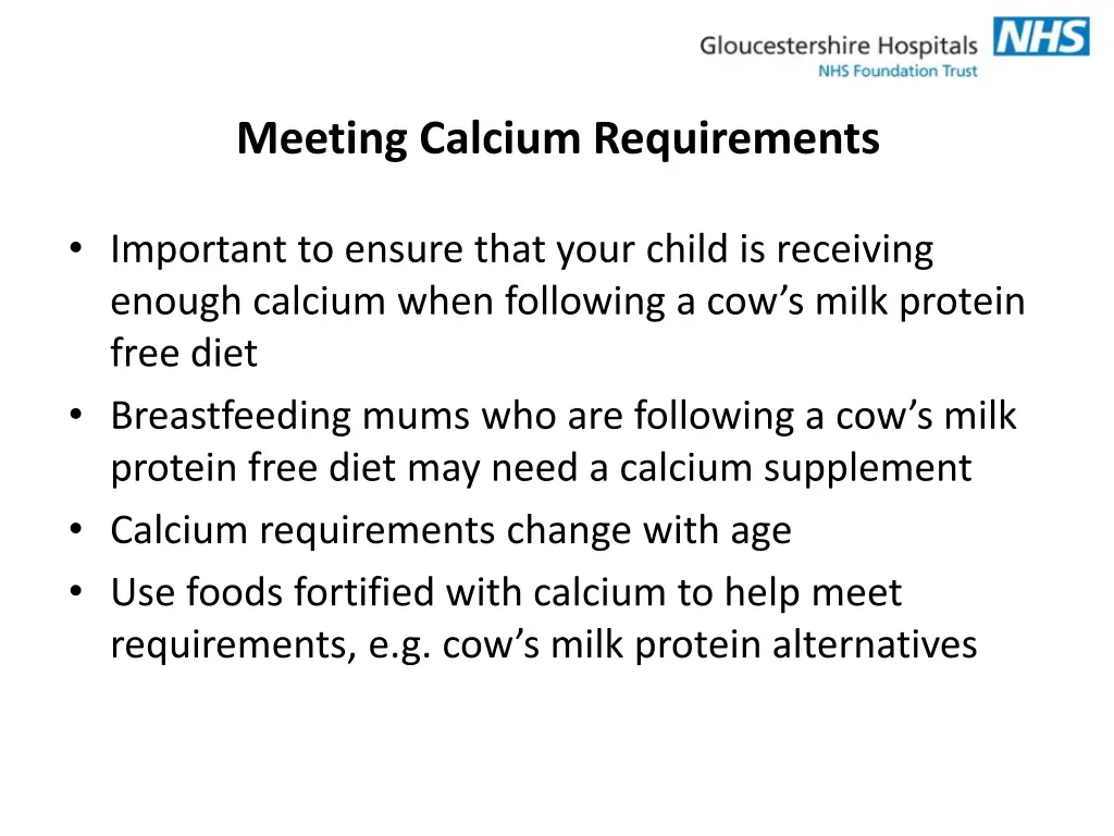 meeting calcium requirements