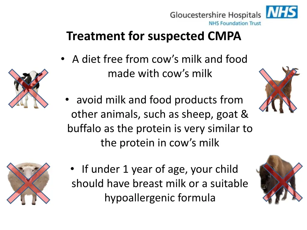 treatment for suspected cmpa