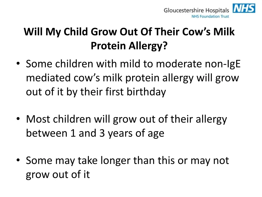 will my child grow out of their cow s milk