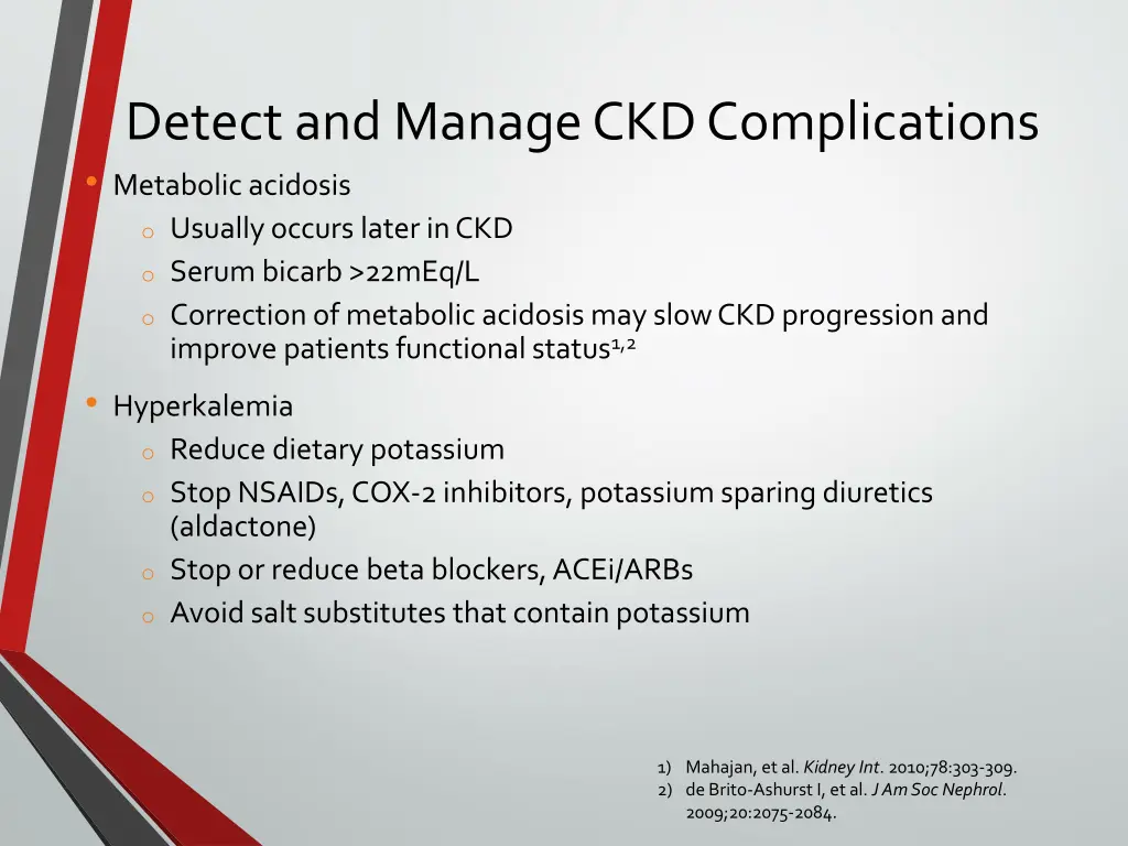 detect and manage ckd complications metabolic