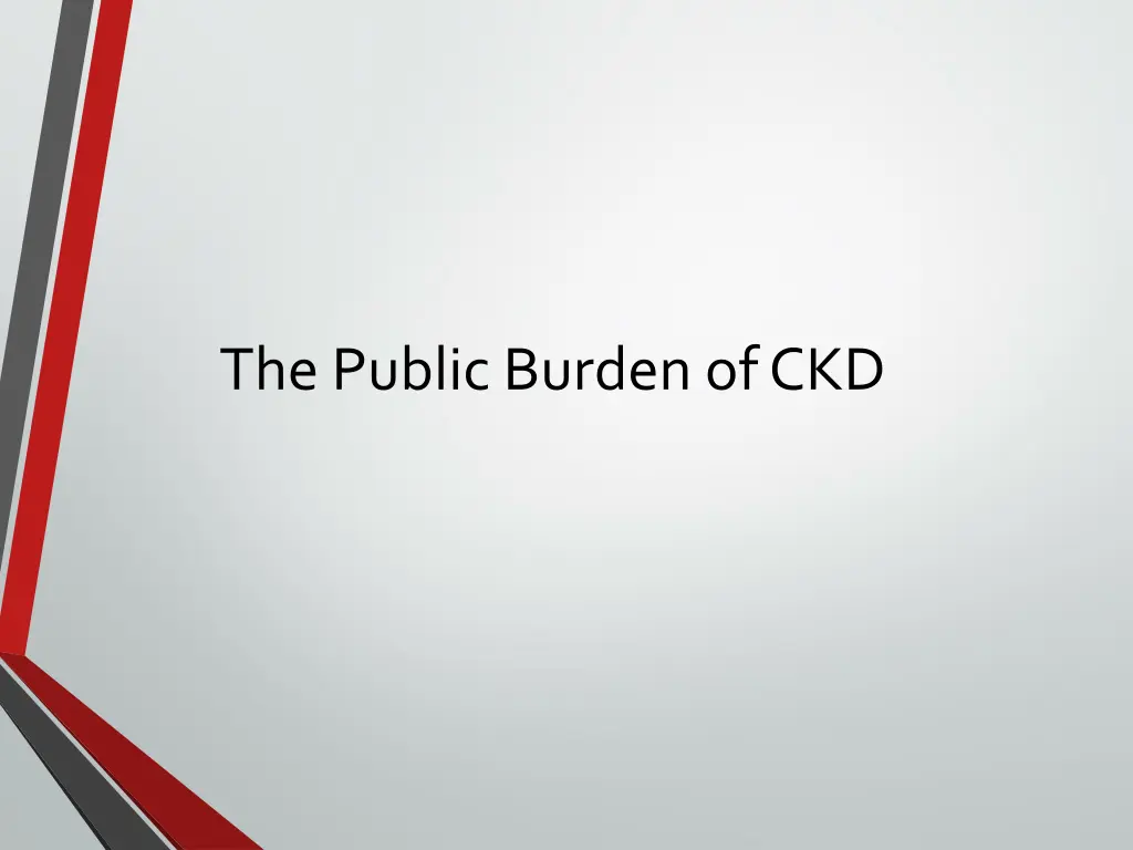 the public burden of ckd