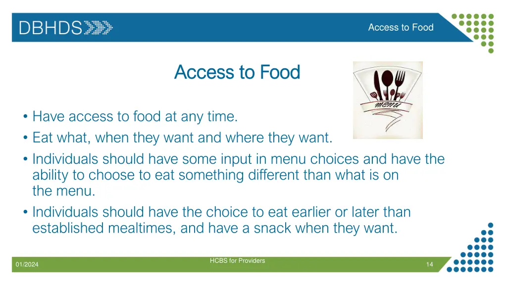 access to food