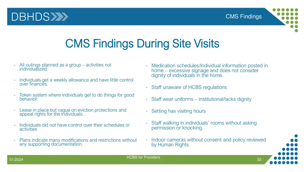 cms findings