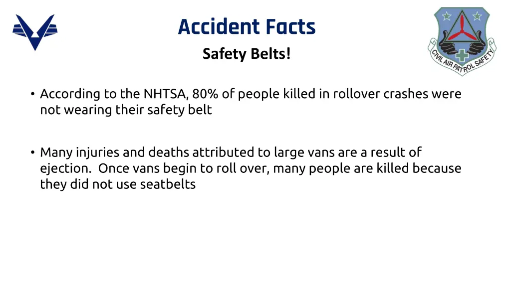 accident facts safety belts