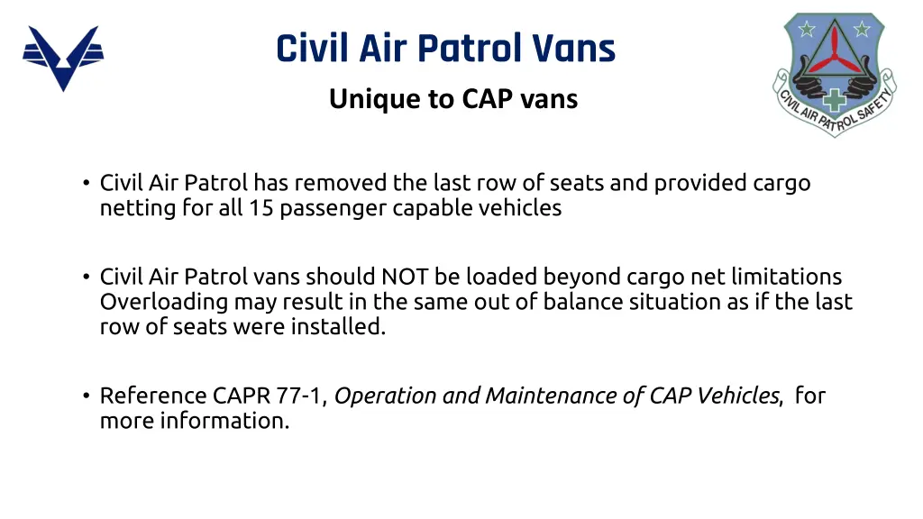 civil air patrol vans