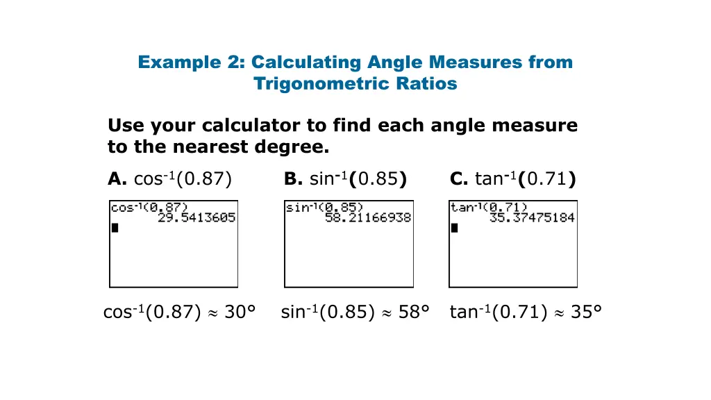 example 2 calculating angle measures from