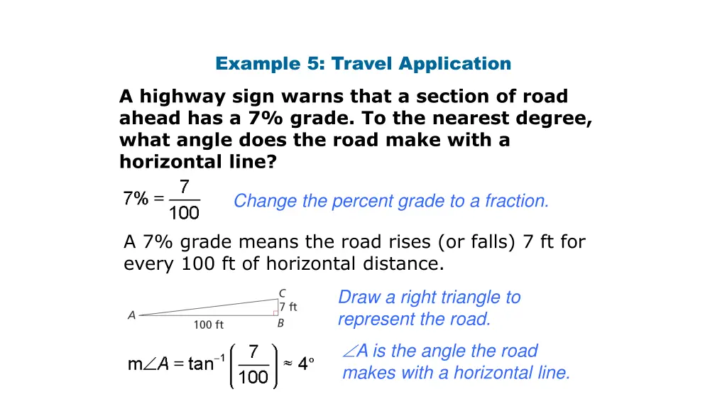 example 5 travel application a highway sign warns