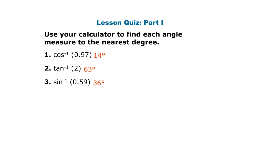 lesson quiz part i