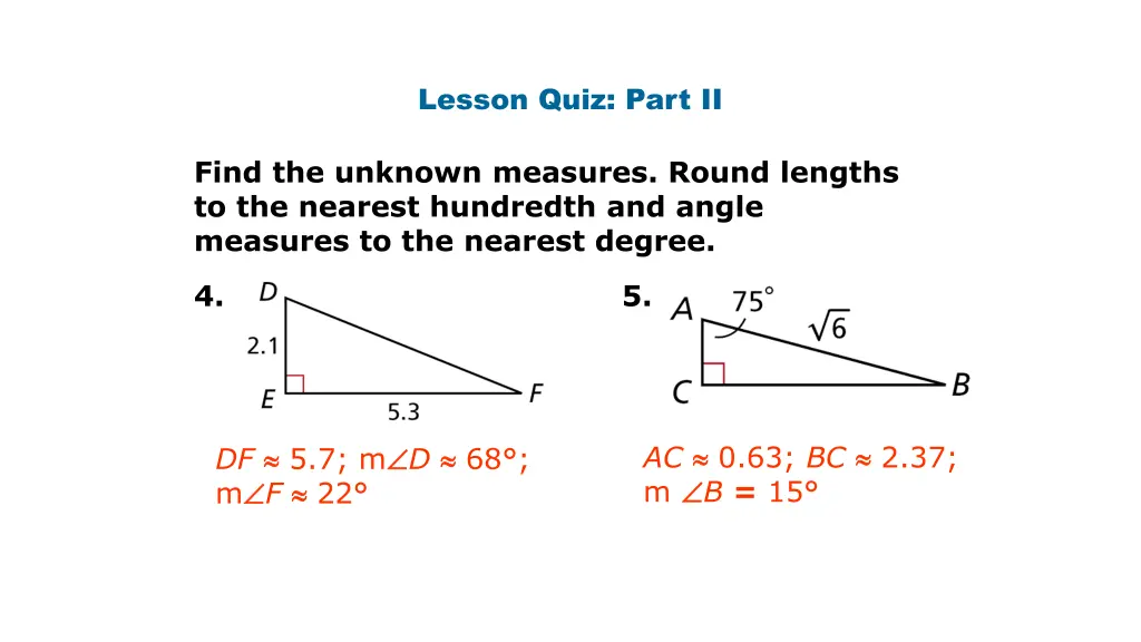 lesson quiz part ii