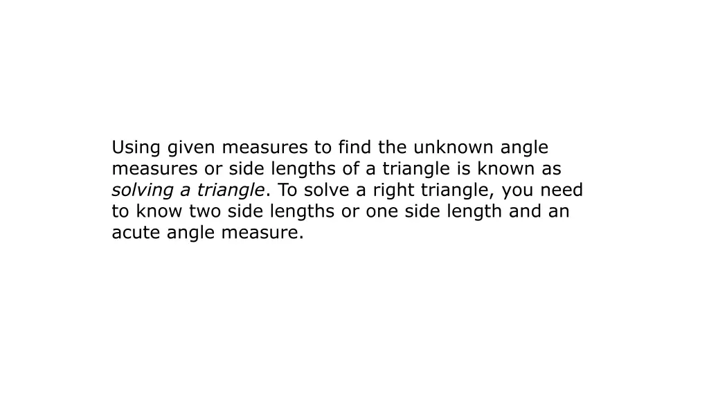 using given measures to find the unknown angle