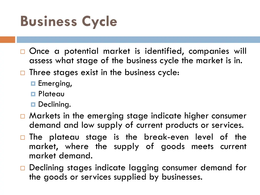 business cycle