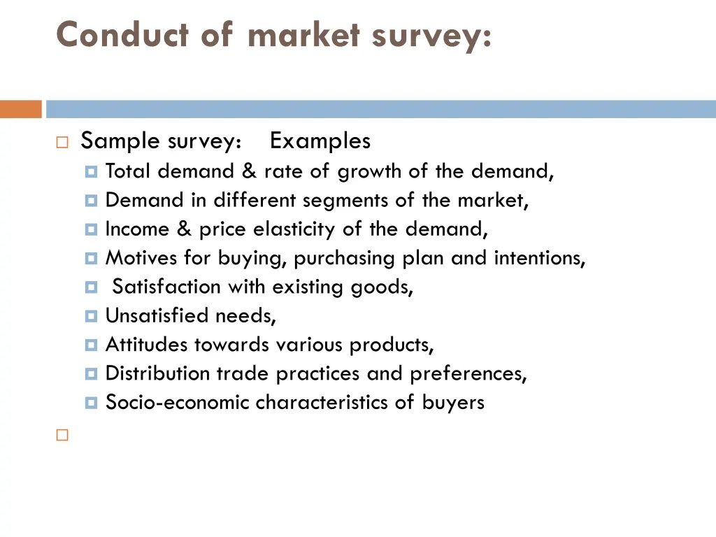 conduct of market survey 1
