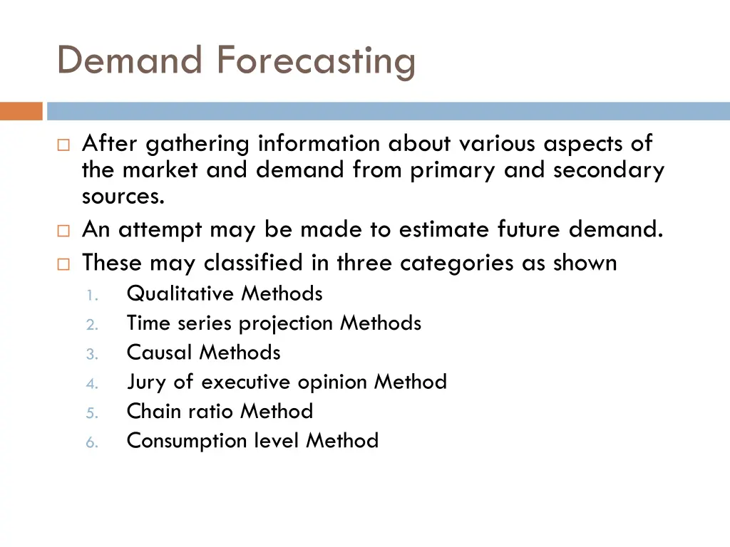 demand forecasting