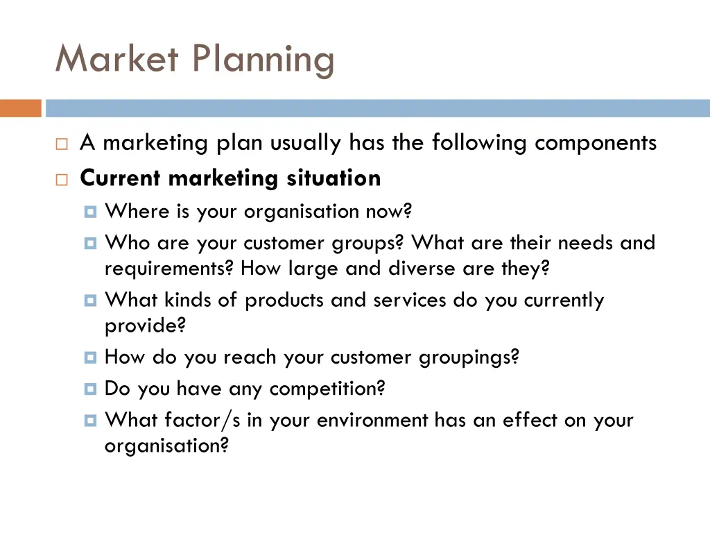 market planning