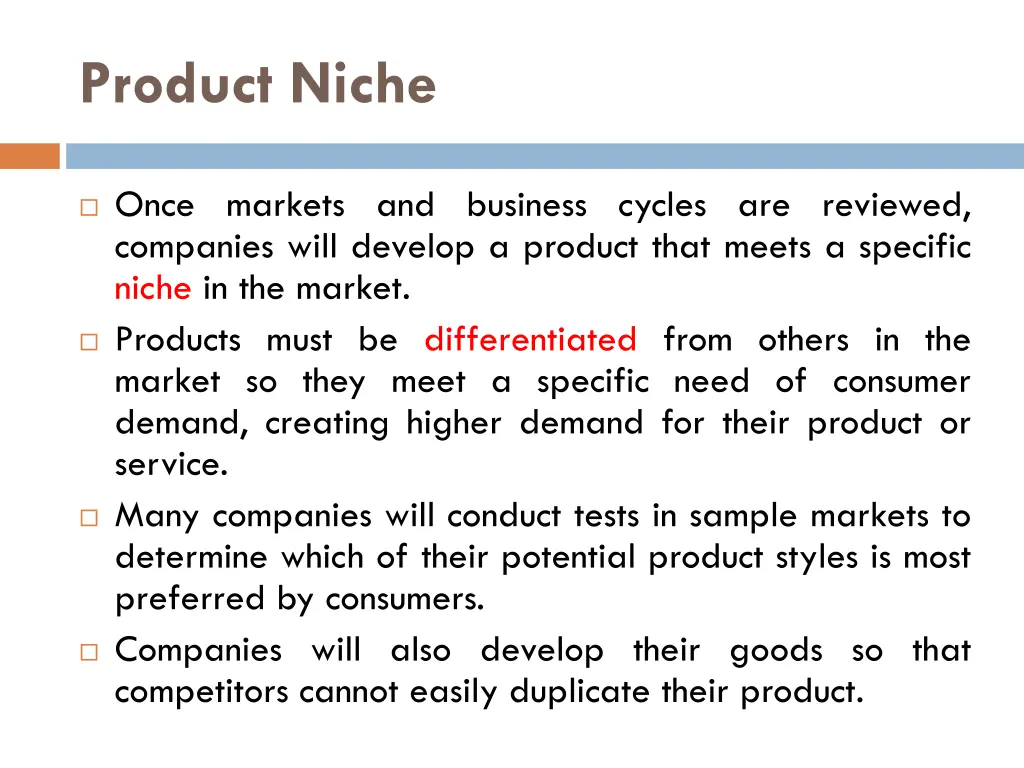 product niche