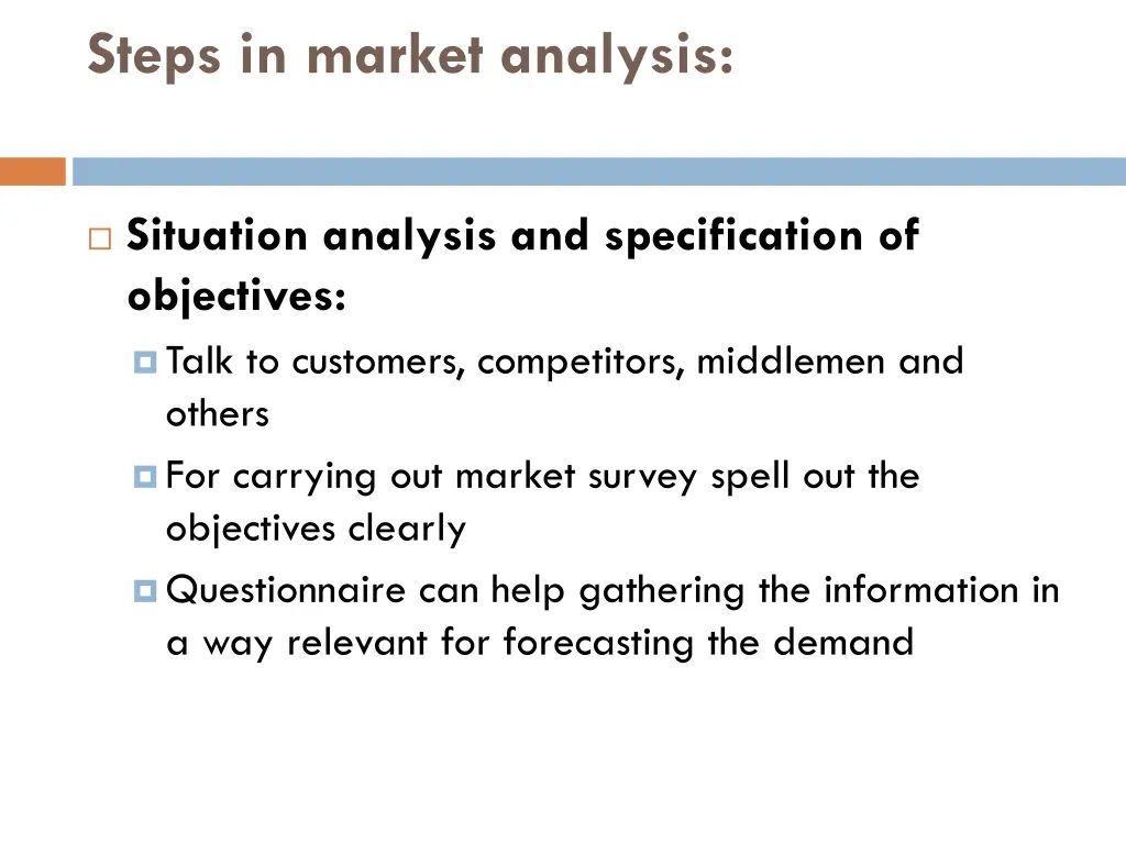 steps in market analysis