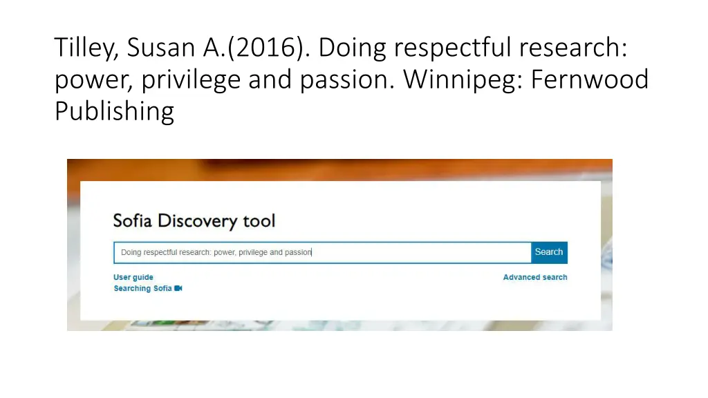 tilley susan a 2016 doing respectful research