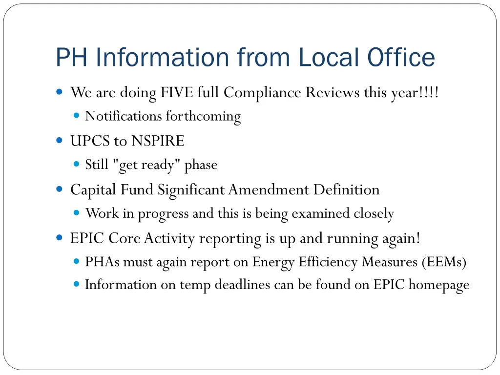 ph information from local office