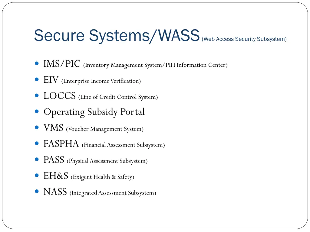 secure systems wass web access security subsystem