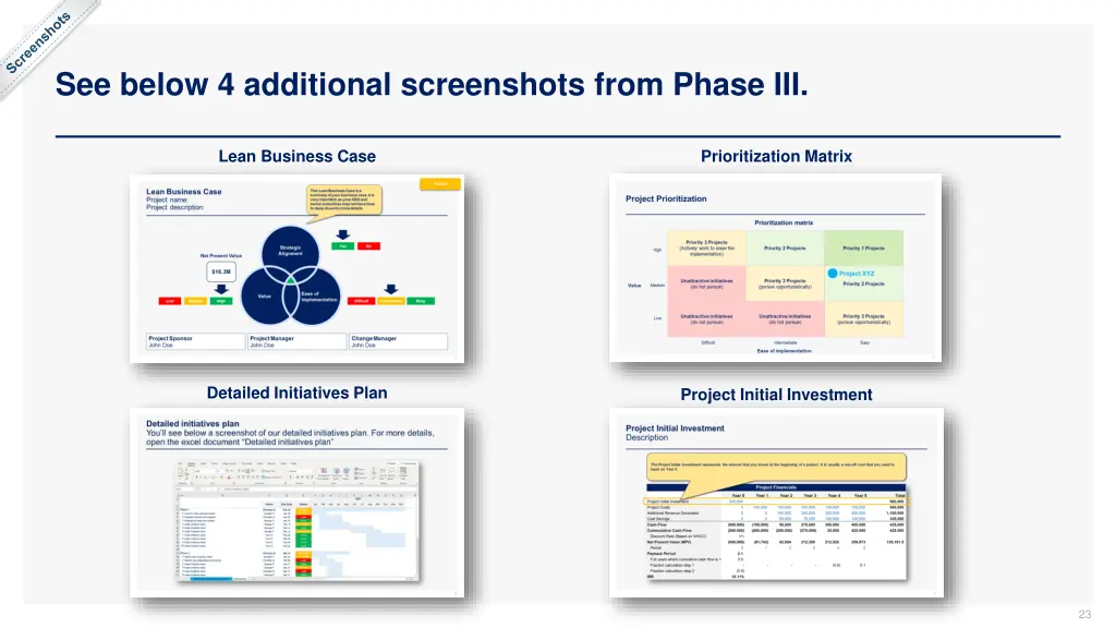 see below 4 additional screenshots from phase iii